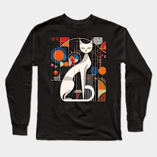 Mid Century Modern CAT Charm Carvings Long Sleeve T-Shirt